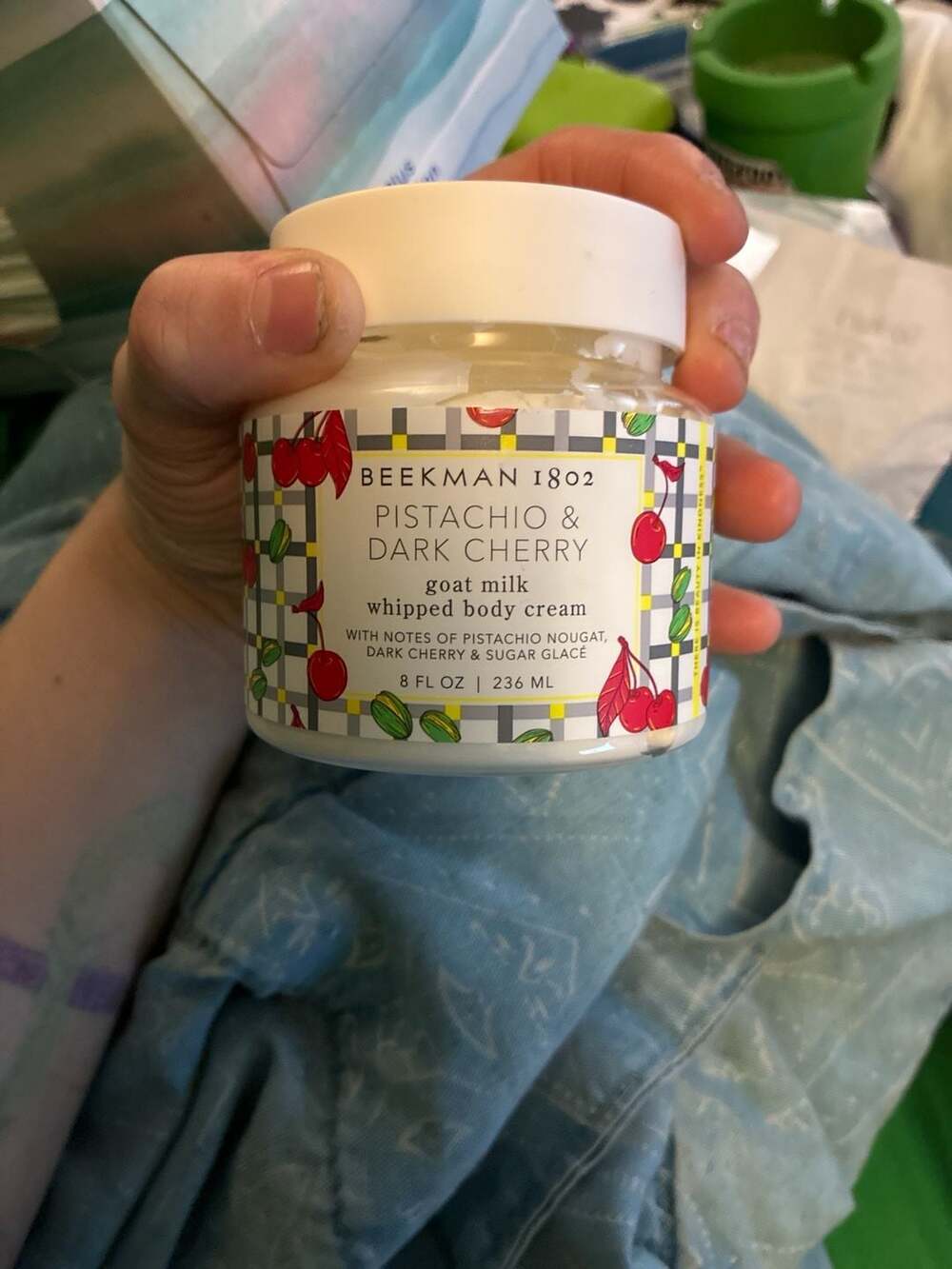 #235 Beekman 1802 Pistachio & Dark Cherry Goat Milk Whipped Body Cream 8 oz